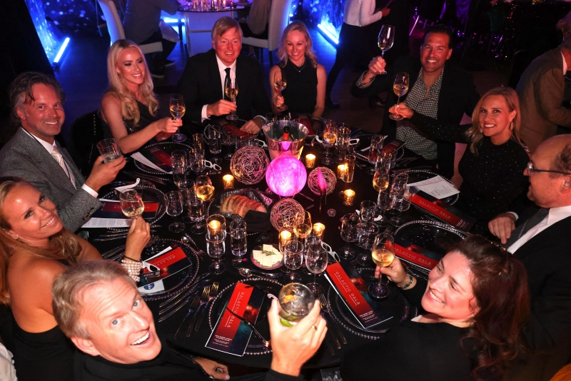 Sponsors Heather and Rob Hambleton and their table guests enjoying the Gala.  Photo by Baron Spafford