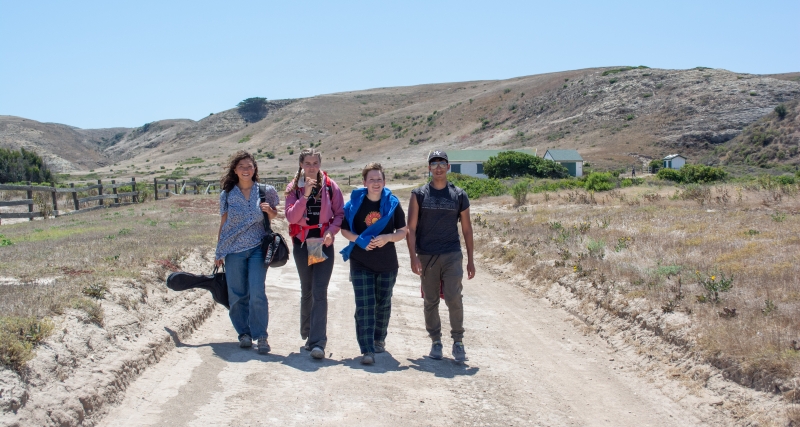 Teens hiking on Santa Rosa Island