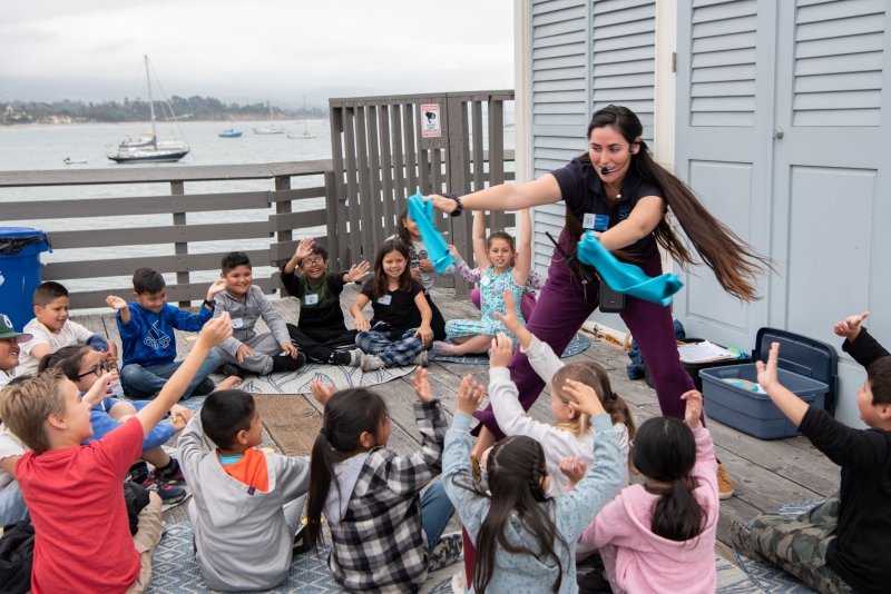 Interpreter-led Sea Center field trip with school group