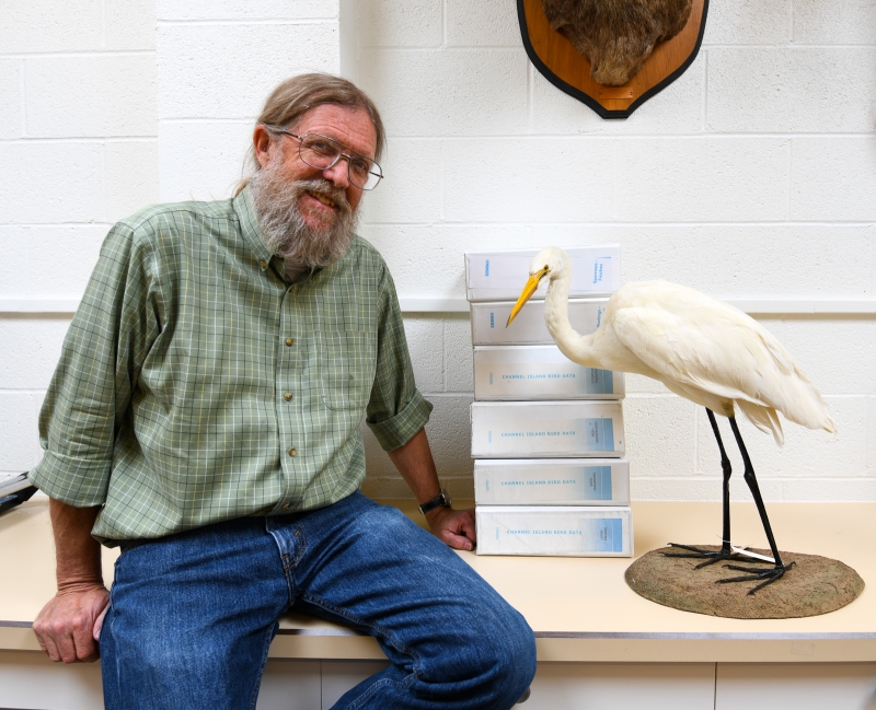 Paul Collins with Channel Islands bird binders