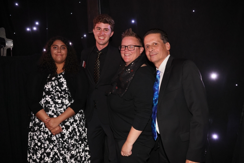 Staff event speakers and support Isabella Figueroa, Charlie Thrift, Krissie Cook, and Luke Swetland. Photo by Baron Spafford